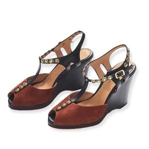 Anthropologie Mayle Rising Sun Wedge Heel